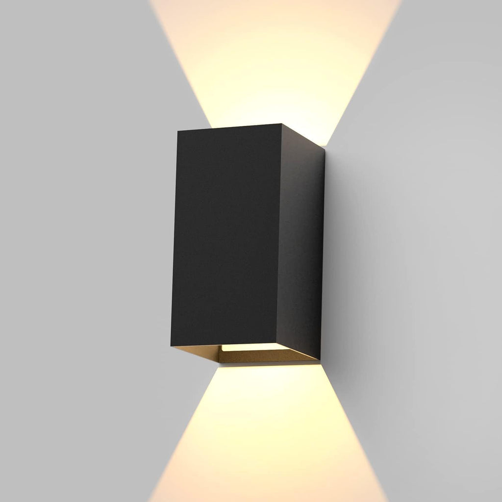 LED Wandleuchte Innen Wandlampe - Wandbeleuchtung Aussen Schwarz Aussenlampe 5W Außenlampe Up Down Wandstrahler IP65 Außenwandleuchte 3000K Warmweiß für Hauswand Treppenhaus Garten Flur