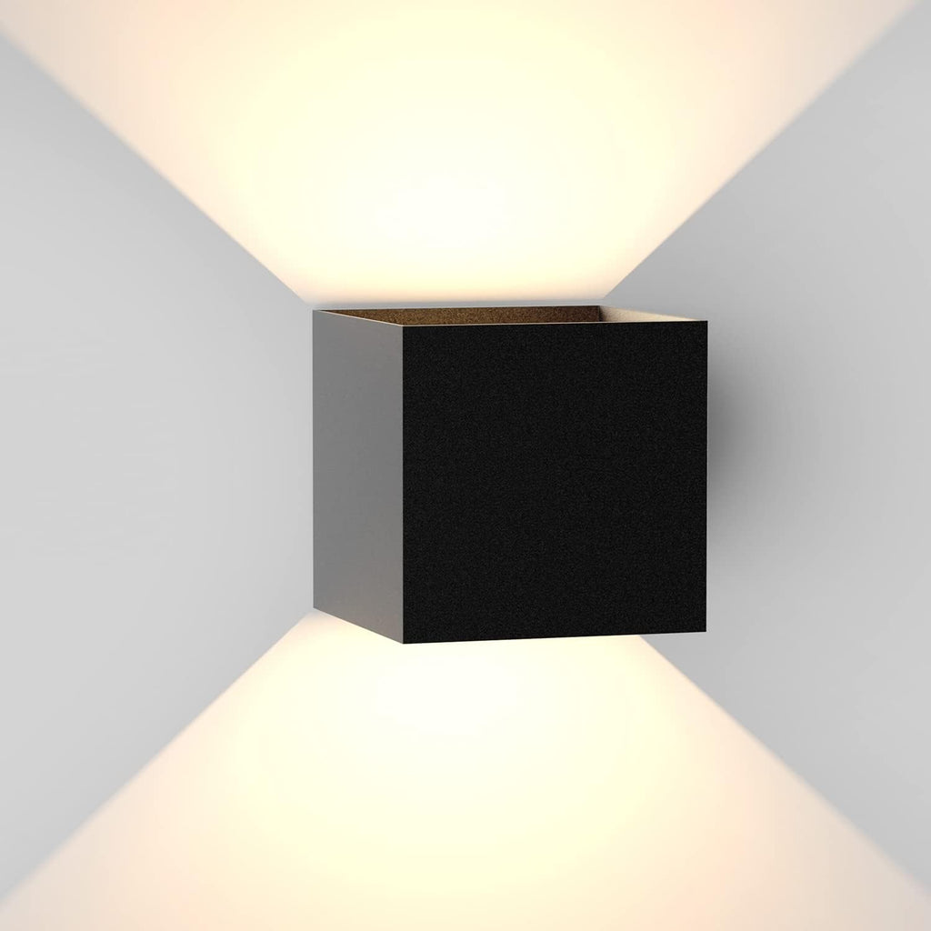 LED Wandleuchte Innen Wandlampe - Aussenlampe Schwarz Wandbeleuchtung Aussen 5W Außenlampe Up Down Wandstrahler IP65 Außenleuchte 3000K Warmweiß für Hauswand Treppenhaus Flur Garten