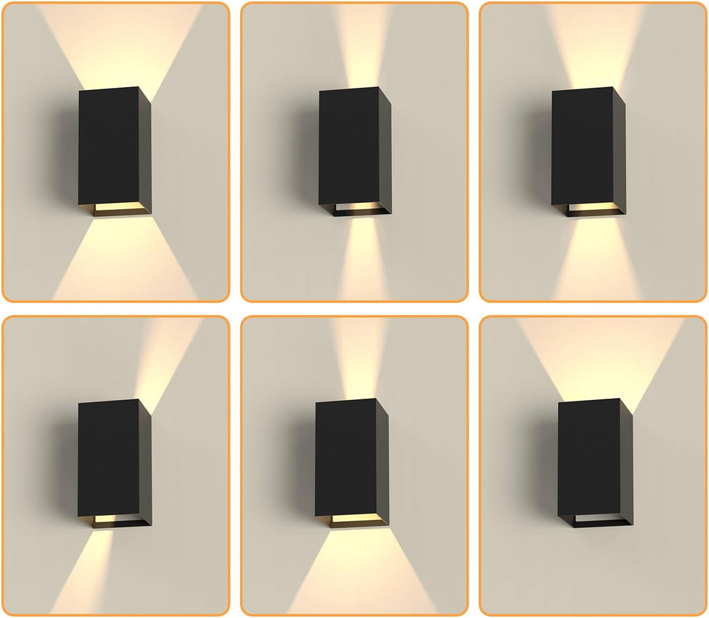 LED Wandleuchte Innen Wandlampe - Wandbeleuchtung Aussen Schwarz Aussenlampe 5W Außenlampe Up Down Wandstrahler IP65 Außenwandleuchte 3000K Warmweiß für Hauswand Treppenhaus Garten Flur