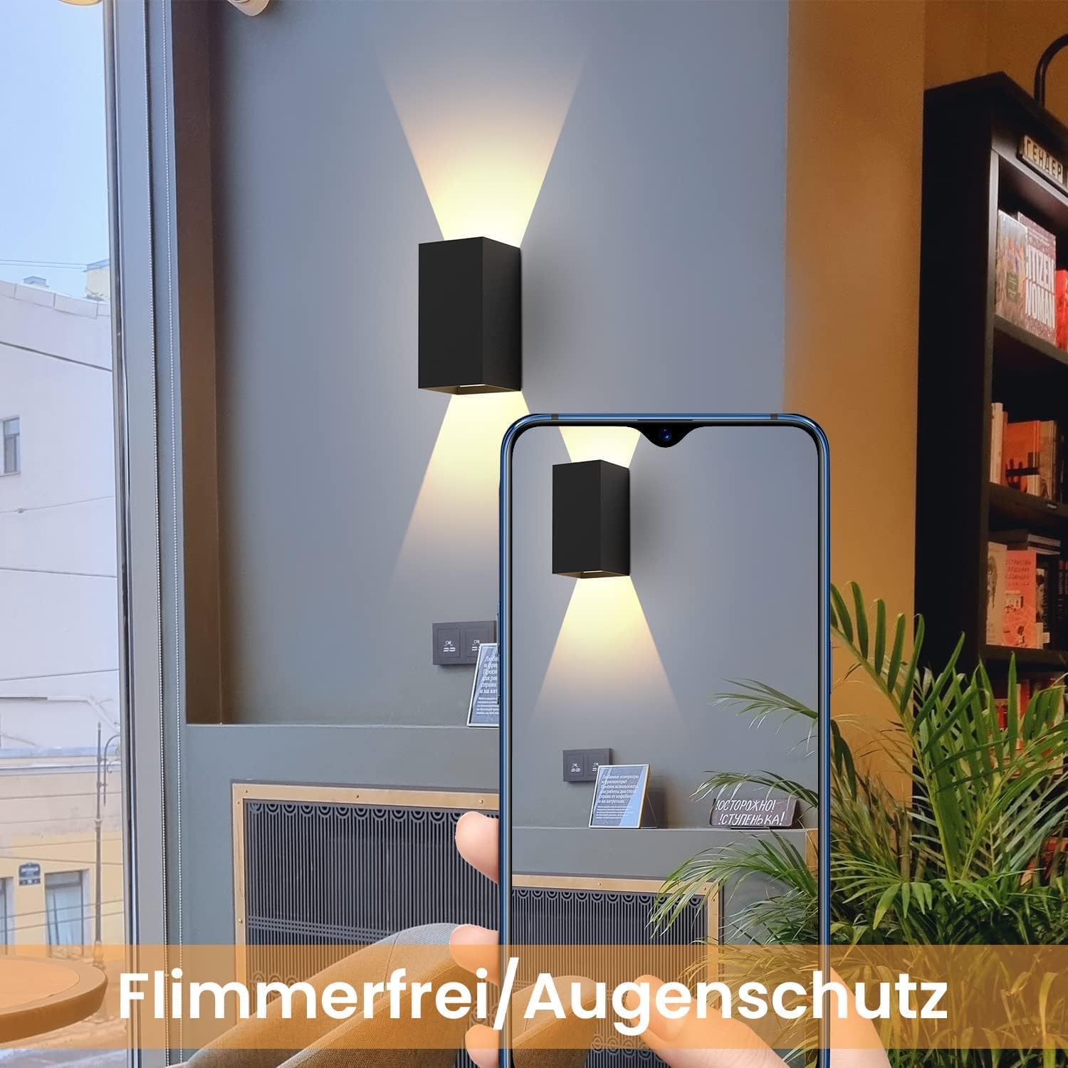 LED Wandleuchte Innen Wandlampe - Wandbeleuchtung Aussen Schwarz Aussenlampe 5W Außenlampe Up Down Wandstrahler IP65 Außenwandleuchte 3000K Warmweiß für Hauswand Treppenhaus Garten Flur