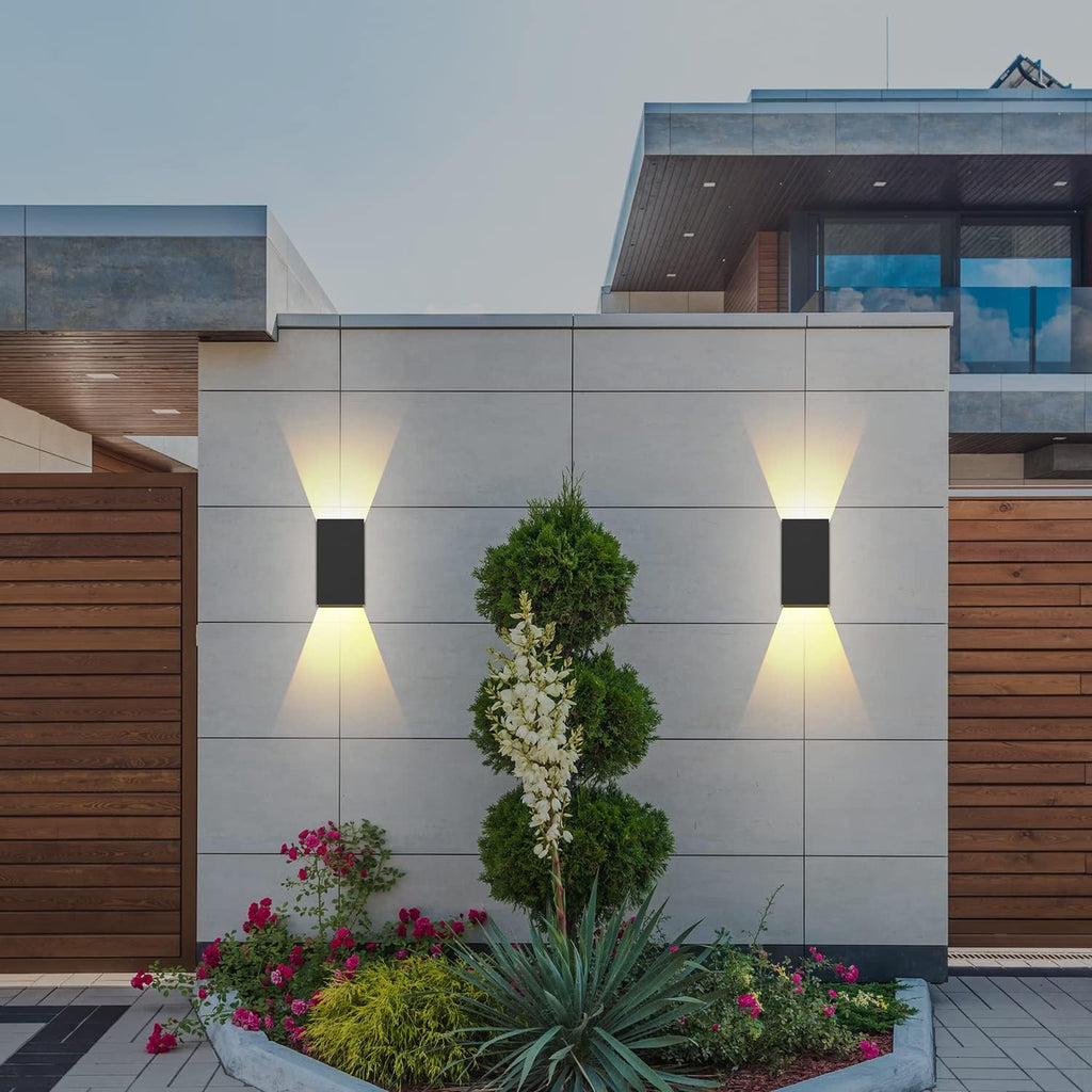 LED Wandleuchte Innen Wandlampe - Wandbeleuchtung Aussen Schwarz Aussenlampe 5W Außenlampe Up Down Wandstrahler IP65 Außenwandleuchte 3000K Warmweiß für Hauswand Treppenhaus Garten Flur